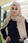 YAZLIK DANTELLİ ŞAL BEJ - 32326