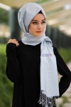 ARMANDA %100 İPEK ŞAL GÜMÜŞ 
