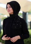 İNCİLİ ŞİFON ŞAL SİYAH 33035