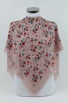 ÇİÇEK DESENLİ FLAMLI EŞARP PEMBE 42431