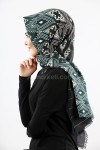 ETNİK DESENLİ ŞAL SİYAH-ZÜMRÜT 38864