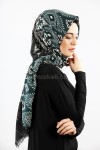 ETNİK DESENLİ ŞAL SİYAH-ZÜMRÜT 38864