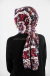 KİLİM DESENLİ ŞAL LACİVERT-BORDO 38870