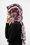 KİLİM DESENLİ ŞAL LACİVERT-BORDO 38870