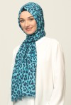 LEOPAR DESENLİ ŞAL LACİVERT 40893