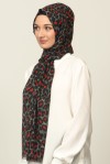 LEOPAR DESENLİ ŞAL SİYAH KIRMIZI 40894