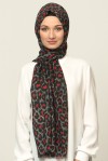 LEOPAR DESENLİ ŞAL SİYAH KIRMIZI 40894
