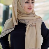 YAZLIK DANTELLİ ŞAL BEJ - 32326