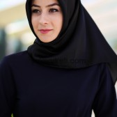 İPEKSİ DÜZ RENK KRİSTAL EŞARP SİYAH