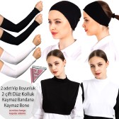 1 Adet Kaymaz Bone - 2 Adet Vip Boyunluk - 2 Çift Düz Kolluk - 1 Adet Kaymaz Bandana 1 Adet Kaymaz Bone - 2 Adet Vip Boyunluk - 2 Çift Düz Kolluk - 1 Adet Kaymaz Bandana