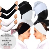2 Adet Klimafit Bone - 2 Adet Kaymaz Bandana Boyunluk - 2 Çift Düz Kolluk 2 Adet Klimafit Bone - 2 Adet Kaymaz Bandana Boyunluk - 2 Çift Düz Kolluk