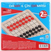 2 Oyun Birden - Dama ve Çin Daması Ahşap Oyunu