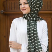 ŞERİT DESENLİ ŞAL  HAKİ - 40274