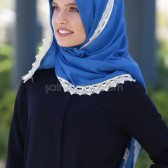 GÜPÜRLÜ PASHMİNA ŞAL - PETROL MAVİSİ GÜPÜRLÜ PASHMİNA ŞAL - PETROL MAVİSİ