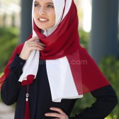 İKİ RENKLİ PÜSKÜLLÜ ŞİFON ŞAL KIRMIZI KREM 33960 İKİ RENKLİ PÜSKÜLLÜ ŞİFON ŞAL KIRMIZI KREM 33960