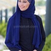 İNCİLİ TAŞLI HAZIR BONELİ ŞAL LACİVERT