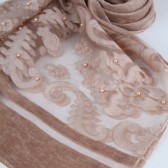 ORGANZE İNCİ DANTELLİ ŞAL - 38297