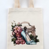 AYAKKABI, ÇANTA DESENLİ LOGO BASKILI HAM BEZ ÇANTA