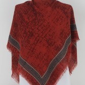 BORDÜRLÜ FLAMLI EŞARP KİREMİT BORDÜRLÜ FLAMLI EŞARP KİREMİT