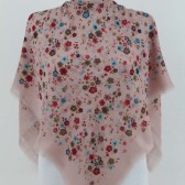 ÇİÇEK DESENLİ FLAMLI EŞARP PEMBE 42431