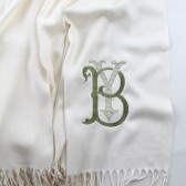 DÜĞÜN, NİŞAN İÇİN LOGO NAKIŞLI KALIN PASHMİNA ŞAL