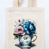 FİNCAN DESENLİ BASKILI HAM BEZ ÇANTA