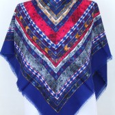 FLAMLI İP ÇEKME EŞARP - SAKS 40882 FLAMLI İP ÇEKME EŞARP - SAKS 40882