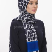 GEOMETRİ DESENLİ PAMUKLU ŞAL LACİVERT 40536 GEOMETRİ DESENLİ PAMUKLU ŞAL LACİVERT 40536