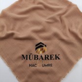 HAC VE UMRE İÇİN HAZIRLANAN LOGO BASKILI EŞARP