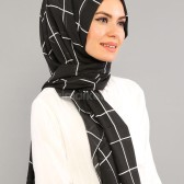 KARE DESENLİ PAMUKLU ŞAL SİYAH 39010 KARE DESENLİ PAMUKLU ŞAL SİYAH 39010
