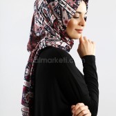 KİLİM DESENLİ ŞAL LACİVERT-BORDO 38870
