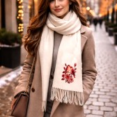 KUŞ DESENLİ BASKILI PASHMİNA ŞAL - ÖZEL TASARIM PROMOSYON ŞAL