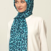 LEOPAR DESENLİ ŞAL LACİVERT 40893