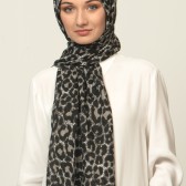 LEOPAR DESENLİ ŞAL SİYAH 40891