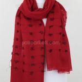 MAXİ PONPONLU ŞAL BORDO 41787 MAXİ PONPONLU ŞAL BORDO 41787