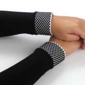 Mini Damalı, Kaliteli Penye Kolluk - Siyah Mini Damalı, Kaliteli Penye Kolluk - Siyah