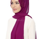 İNCİ DANTELLİ ŞİFON ŞAL MOR 40044 İNCİ DANTELLİ ŞİFON ŞAL MOR 40044