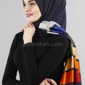 İPEKSİ ÇİZGİLİ PAMUKLU ŞAL - LACİVERT 38942 İPEKSİ ÇİZGİLİ PAMUKLU ŞAL - LACİVERT 38942