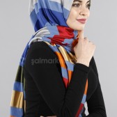 İPEKSİ ÇİZGİLİ PAMUKLU ŞAL - OKYANUS MAVİSİ 38930 İPEKSİ ÇİZGİLİ PAMUKLU ŞAL - OKYANUS MAVİSİ 38930