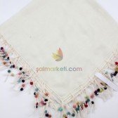 KADİFE BONCUKLU YAZMA KREM 28147