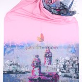 DİJİTAL BASKILI POLİVİSKON ŞAL PEMBE 29805 DİJİTAL BASKILI POLİVİSKON ŞAL PEMBE 29805