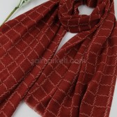 SARMAL KARE DESENLİ KETEN ŞAL KİREMİT - 39215 SARMAL KARE DESENLİ KETEN ŞAL KİREMİT - 39215