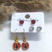 Uğur Böcekli Küpe 3 lü Set 980 Uğur Böcekli Küpe 3 lü Set 980