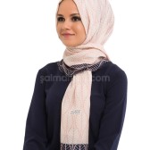 YAPRAK DESENLİ PAMUKLU ŞAL SOMON LACİVERT 40515 YAPRAK DESENLİ PAMUKLU ŞAL SOMON LACİVERT 40515