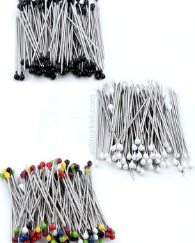 3 lü 100 adetli Siyah, Renkli, Beyaz Toplu İğne