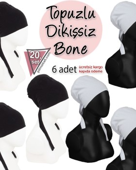 Topuzlu Dikişsiz Bone Tesettür Kampanya Setleri