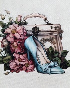 AYAKKABI, ÇANTA DESENLİ LOGO BASKILI HAM BEZ ÇANTA