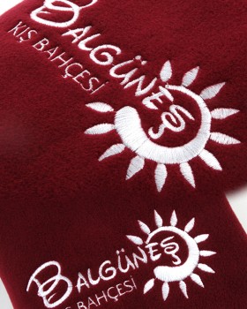 BALGÜNEŞ  LOGO NAKIŞLI POLAR ŞAL