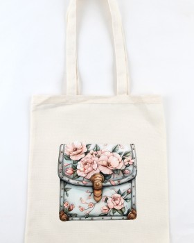 ÇANTA DESENLİ BASKILI HAM BEZ ÇANTA