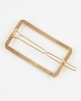 Dikdörtgen Model Gold Klipsi Yan Toka